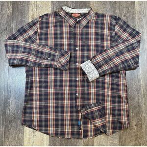 Mambo Shirt Mens Size XL Mulitcolor Plaid Button Up Rockabilly Flip Cuff‎